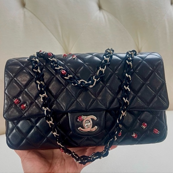 CHANEL Handbags - ON HOLD❌Rare🐞🐞Chanel Classic Ladybug Quilted Lambskin Medium Flap Bag